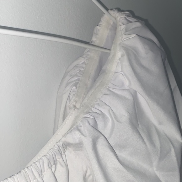 NWT Jason Wu Cropped White Puff Sleeve Sweetheart Top - Picture 7 of 8